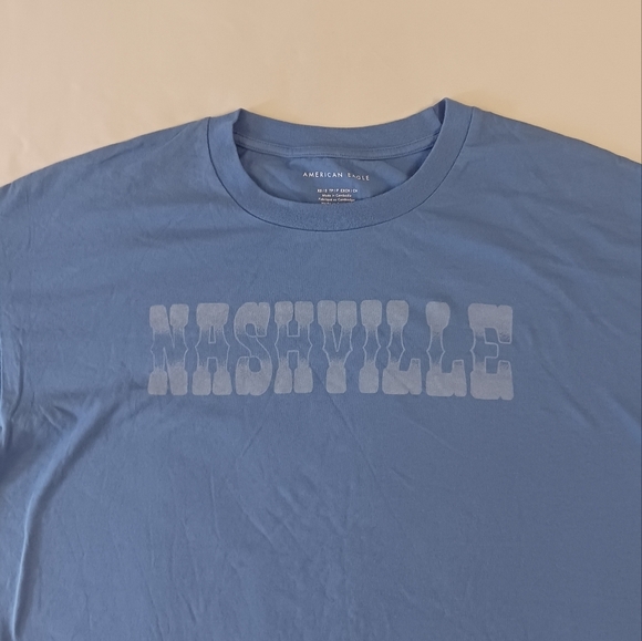 American Eagle Men's Blue Nashville T-Shirt Size XS - Picture 4 of 6